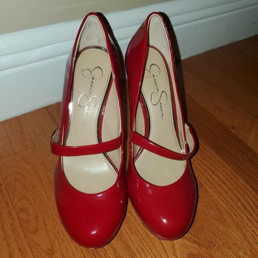 Jessica Simpson Red Mary Jane Heels